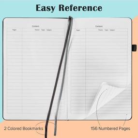 img 1 attached to A5 Ruled Writing Journal Bulk: 7 Pack Hardcover PU Leather Notebook With 100 GSM Thick Numbered Pages & Index Content, Inner Pockets, Bookmarks (Black)