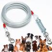 dog tie out cable -20/30/50/60/75ft tie out cable for dogs with durable spring for outdoor, yard and camping no tangle rust proof training dog leash for medium to large dogs up to 125 lbs logo
