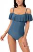 joyaria womens off shoulder ruffled one piece swimsuits flounce monokini bathing suits logo