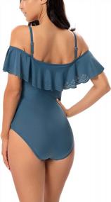 img 3 attached to Joyaria Womens Off Shoulder Ruffled One Piece Swimsuits Flounce Monokini Bathing Suits