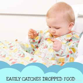 img 1 attached to 👶 ShiShu Creations Weaning Bib: Waterproof & Stain Resistant, Long Sleeve Bib for Baby Led Weaning (BLW)