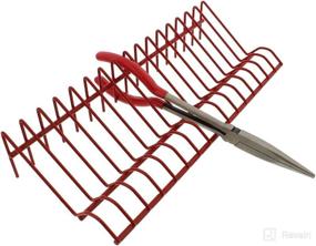 img 4 attached to Red ABN 16pc Pliers Holder - Organizers Rack for Wrenches, Cutters, and Hand Tools Storage