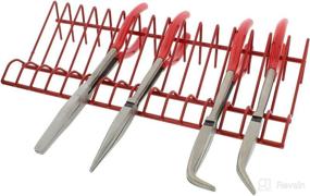 img 1 attached to Red ABN 16pc Pliers Holder - Organizers Rack for Wrenches, Cutters, and Hand Tools Storage
