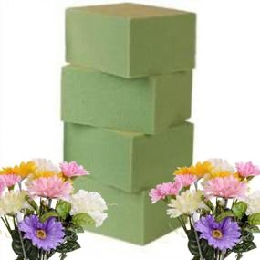 img 4 attached to 🌸 Gentle Grip Floral Foam Blocks by Greenbrier - 4 Pieces, Green