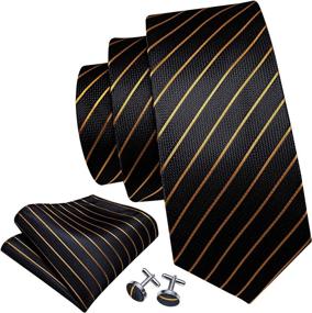 img 3 attached to Barry Wang Neckties Handkerchief Cufflinks Business Men's Accessories ~ Ties, Cummerbunds & Pocket Squares