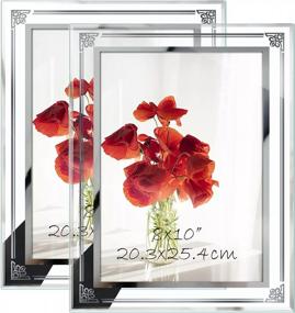 img 4 attached to 8X10 Picture Frame Set Of 2 - Glass Photo Frames 8 By 10 For Tabletop, Horizontal & Vertical Display
