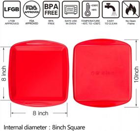 img 1 attached to Силиконовая форма для выпечки европейского класса от Aokinle - 8-дюймовая квадратная форма для выпечки с антипригарным покрытием, многоразовая и пищевая форма для торта, без BPA для оптимальных результатов выпечки