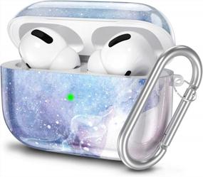 img 4 attached to Чехол Hamile, совместимый с чехлом AirPods Pro, милый защитный чехол, ударопрочный жесткий чехол для зарядных чехлов Apple Airpods Pro 3RD (2019), брелок для аксессуаров AirPods (видимый светодиод) - Dream Snow