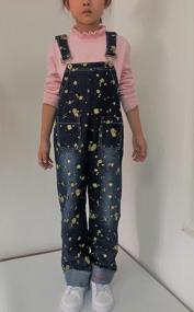 img 1 attached to 3-14Y Big Girls Denim Jumpsuit&Rompers W/ Changeable Sequin Pants - Peacolate