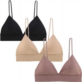 img 4 attached to Comfortable INIBUD Wire-Free Bralette For Women With Removable Padded Triangle Cups And Easy Pull-On Closure