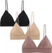 comfortable inibud wire-free bralette for women with removable padded triangle cups and easy pull-on closure logo