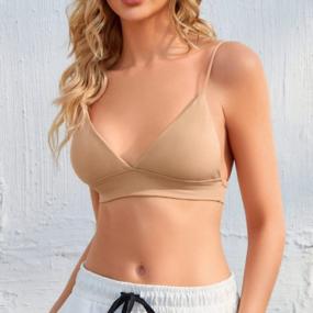 img 3 attached to Comfortable INIBUD Wire-Free Bralette For Women With Removable Padded Triangle Cups And Easy Pull-On Closure