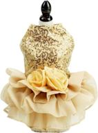 luxuriate your pet in royal bling: flower tutu dress for dogs and cats, perfect for summer weddings and chihuahua clothes logo
