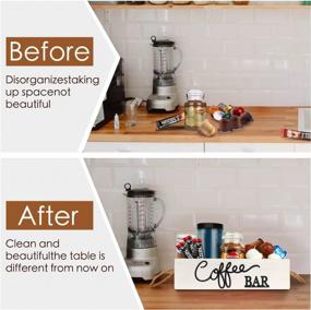 img 1 attached to Create A Rustic Coffee Station With Our Wood Organizer Box And Coffee Bar Accessories - Keep Countertops Tidy And Coffee Pods Handy