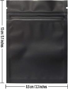 img 3 attached to 🔒 High-Quality 100 Pack Mylar Bags - Resealable Smell Proof Foil Pouch Bags, 3.3 x 5.1 Inch Matte Black, Flat Bag