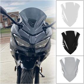 img 4 attached to Enhance Your Kawasaki Ninja 400/250: Dark Smoke Wind Deflector Fly Screen for 2018-2021 Models