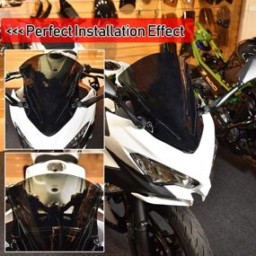 img 3 attached to Enhance Your Kawasaki Ninja 400/250: Dark Smoke Wind Deflector Fly Screen for 2018-2021 Models