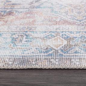 img 2 attached to Eco-Friendly Bohemian Flat Weave Area Rug - Stain Resistant And Machine Washable - Premium Recycled Material - 5'X7' Rust Design