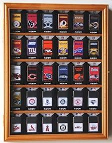 img 2 attached to Display And Organize Your Zippo Lighter Collection With This 30-Holder Oak Cabinet Wall Rack!