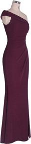 img 3 attached to Fazadess Womens Ruched Shoulder Evening Women's Clothing ~ Dresses