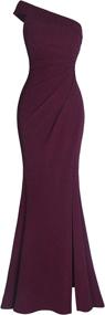 img 4 attached to Fazadess Womens Ruched Shoulder Evening Women's Clothing ~ Dresses