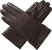 stay chic and warm: luxury lane women's brown lambskin leather gloves with cashmere lining (large) logo