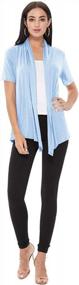 img 1 attached to Chic And Versatile: Women'S Short Sleeve Draped Cardigan For Casual And Office Wear