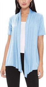 img 4 attached to Chic And Versatile: Women'S Short Sleeve Draped Cardigan For Casual And Office Wear