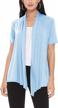 chic and versatile: women's short sleeve draped cardigan for casual and office wear logo