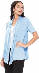 img 3 attached to Chic And Versatile: Women'S Short Sleeve Draped Cardigan For Casual And Office Wear