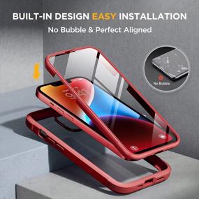 img 2 attached to Protect Your IPhone 14 With Miracase Glass Series: Clear Bumper Case With 9H Tempered Glass Screen Protector And Camera Lens Protection, In Red