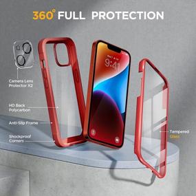 img 3 attached to Protect Your IPhone 14 With Miracase Glass Series: Clear Bumper Case With 9H Tempered Glass Screen Protector And Camera Lens Protection, In Red