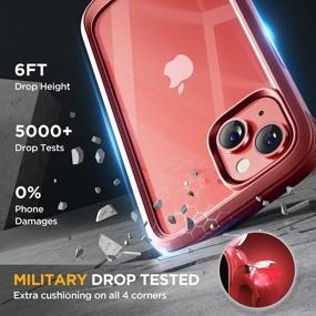 img 1 attached to Protect Your IPhone 14 With Miracase Glass Series: Clear Bumper Case With 9H Tempered Glass Screen Protector And Camera Lens Protection, In Red