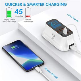 img 3 attached to 🔌 8-Port Desktop Charging Station with Quick Charge 3.0 USB Port, Type C Port, LCD Display - Multi-Device USB Charger for Smart Phones, Tablets, and More