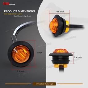 img 3 attached to 50-Pack Amber Mini Round Side Marker Lights With 3 LED Bulbs For Trucks, Boats, RVs, And Buses - Universal Waterproof Sealed Design, 12V DC Compatible