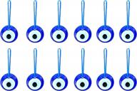 elevate your décor with erbulus turkish blue evil eye beads - 12 pack perfect for home protection and wedding favors logo