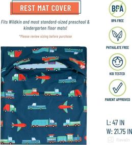 img 2 attached to 🛌 Wildkin Kids Nap Mat Cover for Boys & Girls - Sewn-in Flap Design Rest Mat Cover - Ideal for Preschool and Daycare - Compatible with Our 1.5" Vinyl Nap Mat (Transportation)