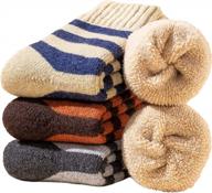 yzkke winter wool socks for men - super-thick, soft, and comfortable crew socks for casual or outdoor wear - pack of 3 logo