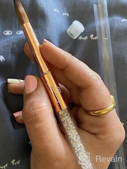 img 1 attached to 🖌️ Saviland Size 14 Kolinsky Acrylic Nail Brush – Premium Brush for Acrylic Powder with Bronze Gold Kolinsky Hair and Broken Diamond Handle – Ideal for Both Beginner and Professional Nail Artistry review by Alex Barnes