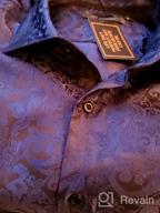 img 1 attached to Men'S Paisley Floral Dress Shirt With Collar Pin Brooch Long Sleeve DiBanGu review by Fernando Ramani