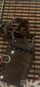 img 5 attached to Black2 PU кожаный чехол для ножниц-парикмахерская сумка-кобура для парикмахерских ножниц сумка для инструментов стилиста поясной плечевой ремень