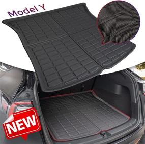 img 4 attached to 🚙 TAPTES Rear Trunk Mats Cargo Mat for Model Y Accessories 2022, 2021, 2020 - All-Protection Waterproof Trunk Cargo Liner Floor Mats - Fit for 5 Seater SUV