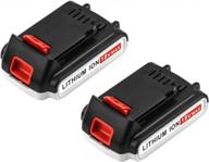 2pack 3000mah black and decker 20v lithium-ion max lbxr20 lb20 lbx20 lbx4020 replacement battery for extended run time cordless power tools series batteries logo