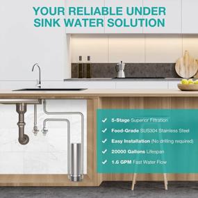 img 3 attached to SimPure V7 Under Sink Water Filter, 5-Stage Stainless Steel Water Filtration System Direct Connect To Kitchen Faucet, Reduces 99% Lead, Chlorine, Bad Taste, 20K Gallons (No Drilling Required)