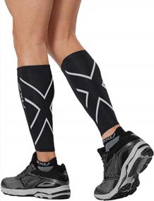 img 2 attached to Small Black/Black 2XU Compression Calf Guards - Get Support And Protection!