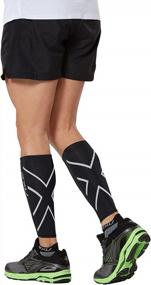 img 1 attached to Small Black/Black 2XU Compression Calf Guards - Get Support And Protection!