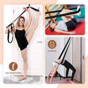 img 1 attached to Portzon Adjustable Leg Stretcher Lengthen Ballet Stretch Band - Easy Install On Door Flexibility Stretching Leg Strap Great Cheer Dance Gymnastics Trainer Stretching Equipment Taekwondo Training