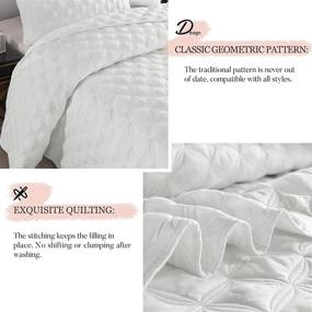 img 1 attached to King Size All Seasons White Quilt Set - Exclusivo Mezcla Bedspread/Bedding Coverlet With 2 Pillow Shams, Lightweight & Soft