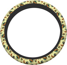 img 2 attached to 🐓 Vibrant Farm Rooster Design: Universal 15 Inch Non Slip Neoprene Steering Wheel Cover - Ideal for Adults