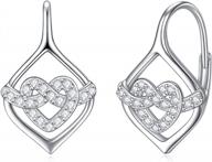 sterling silver dangle drop leverback earrings for women - winnicaca logo